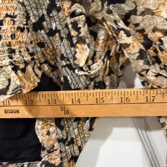 Anthropologie Neitr Mot Dress Medium Floral Ruffle Trim‎ Long Sleeve Mini - Picture 9 of 12